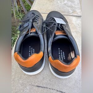 Perry Ellis Men's Black Sneakers with Brown Highlights